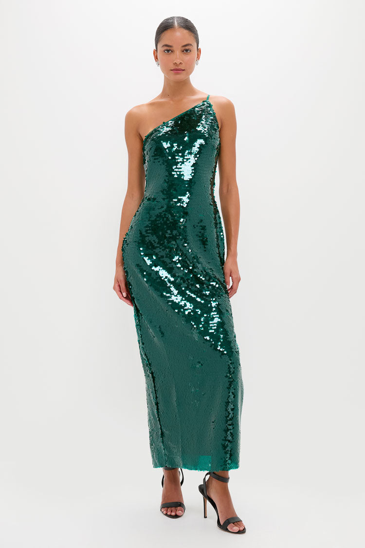 Emerald Sequin Isa Maxi Dress