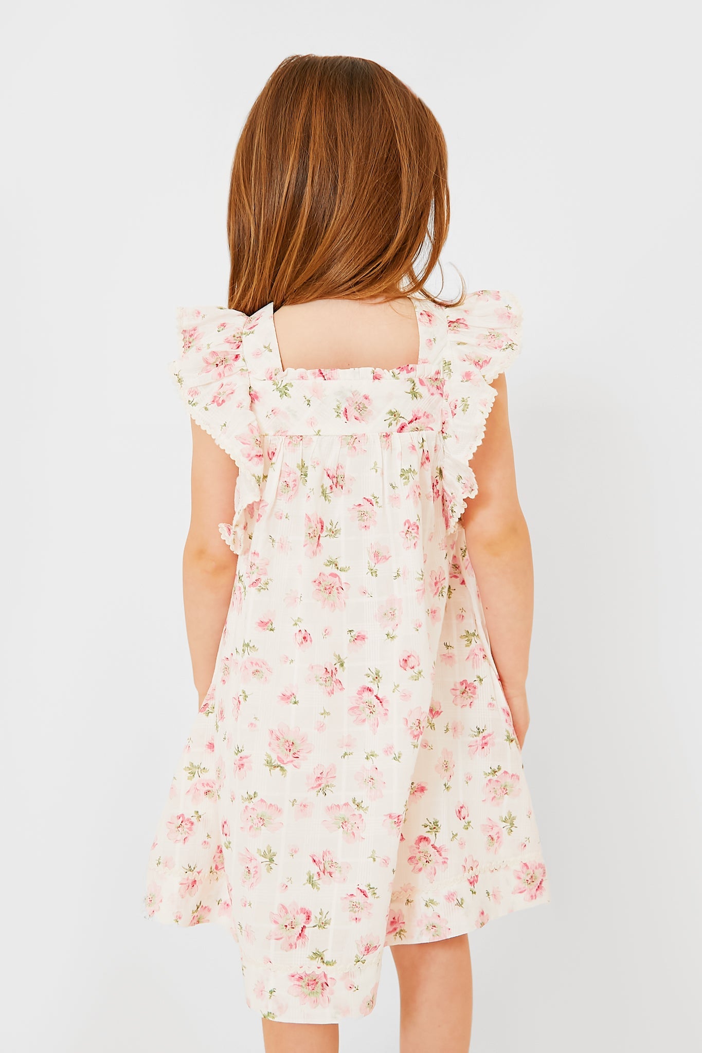 Little Girls Floral Smocked Cotton Dress