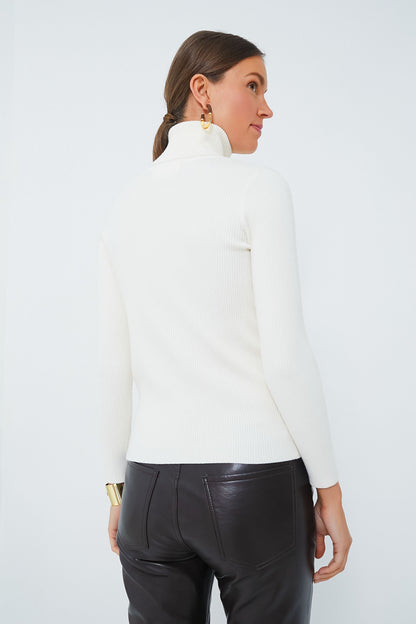 Winter White Andover Ribbed Turtleneck