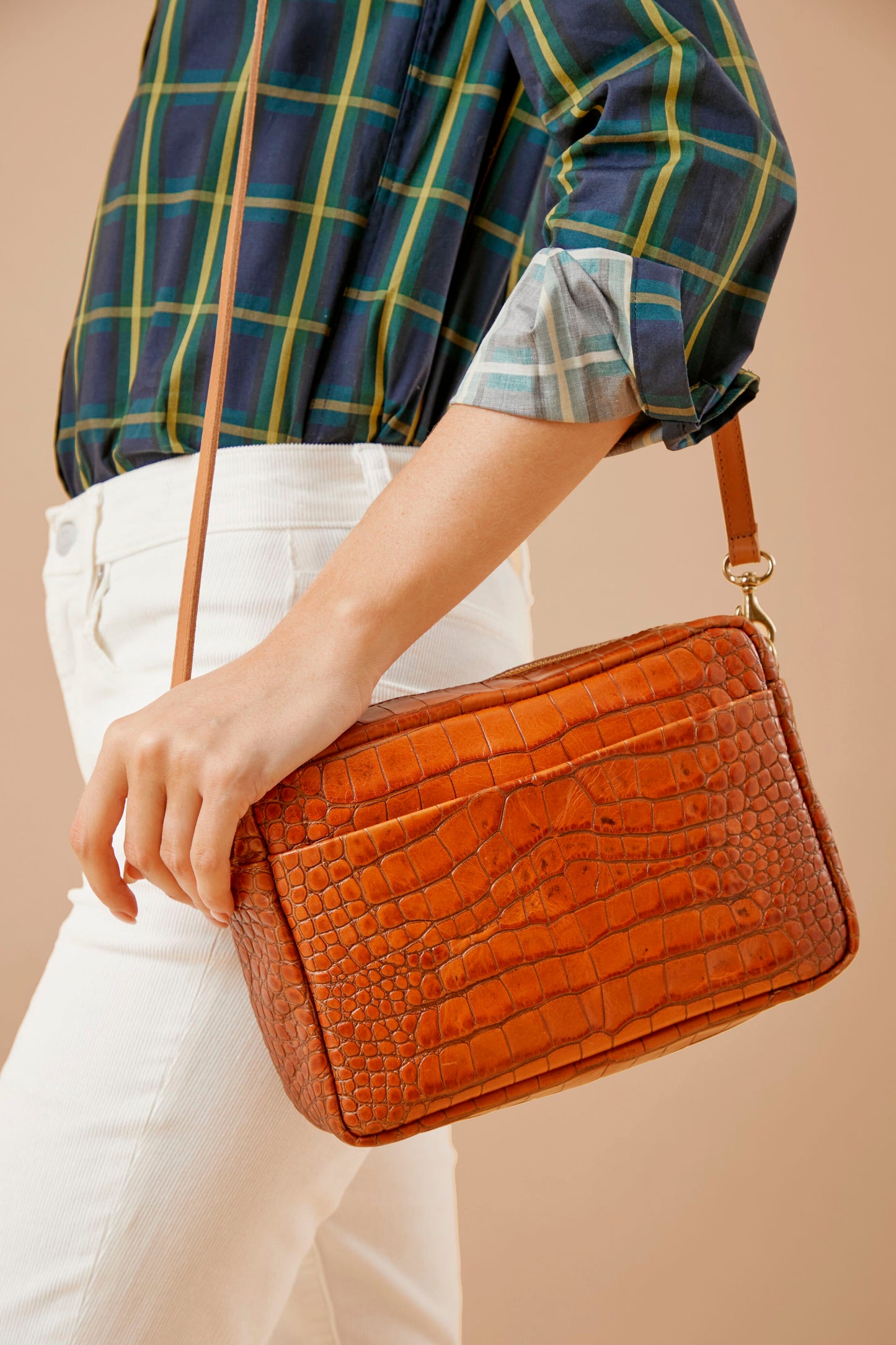 Cuoio Autumn Croco Marisol Bag