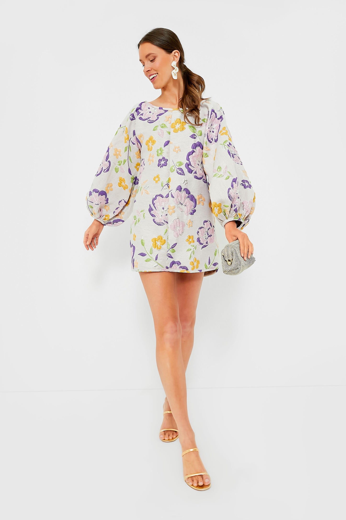 White Leather Val Earrings