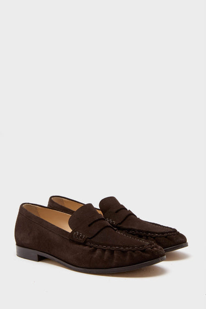 Chocolate Suede Vivian Loafers