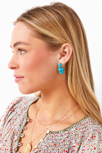 Mini Turquoise Carolina Hoops