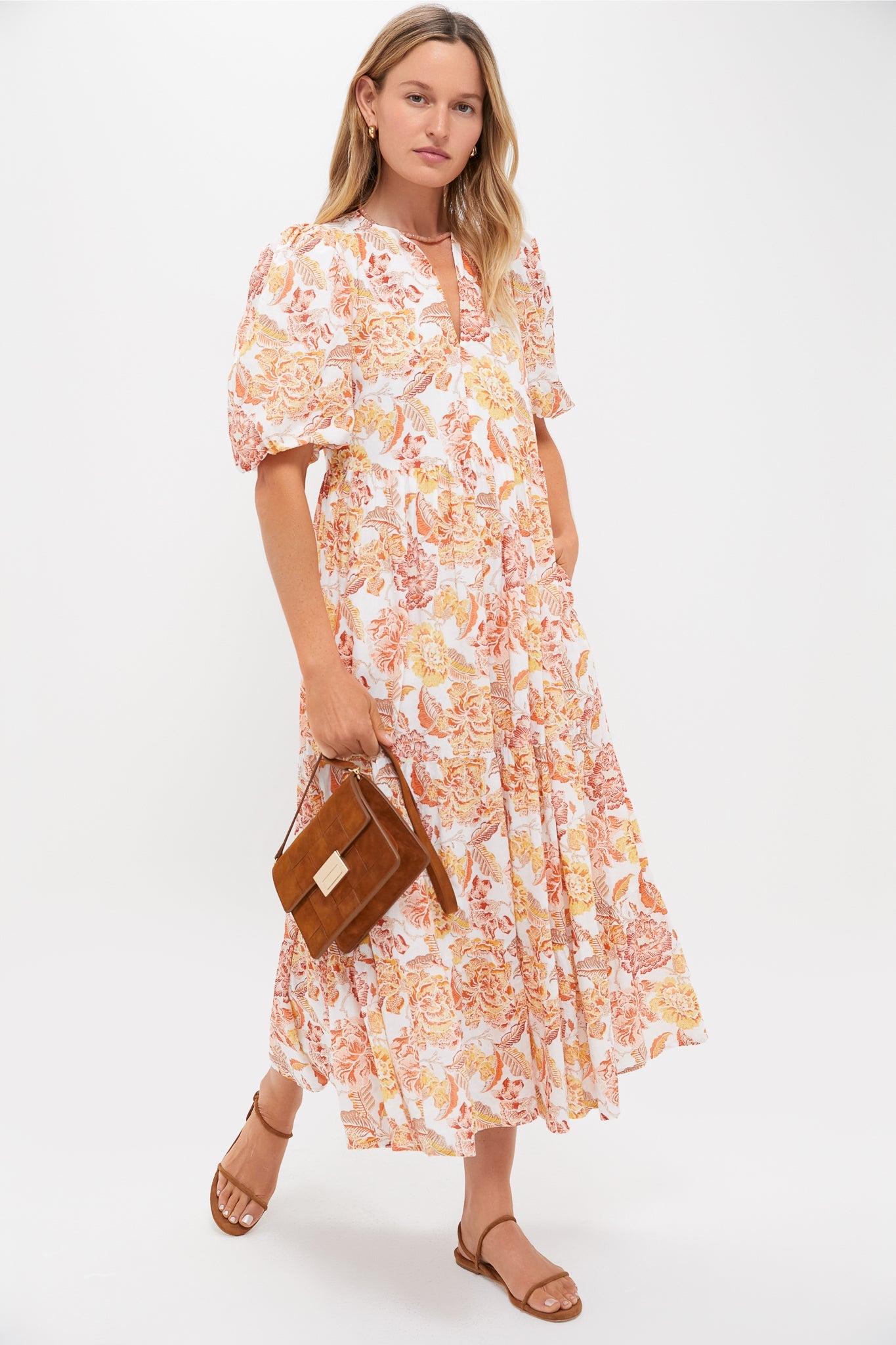 Saffron Floral Cisco Maxi Dress