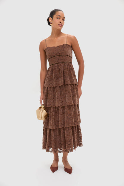 Sepia Lace Leina Midi Dress