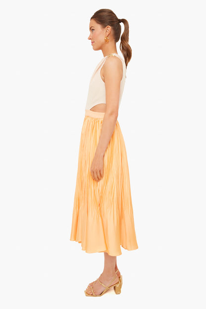 Almond Melon Angel One Shoulder Midi Dress