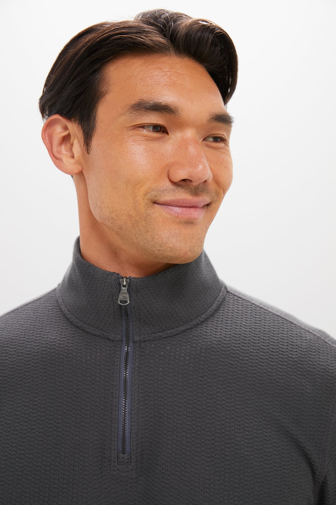 Mountain Coal Textured Knit Quarter Zip