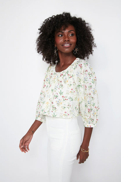 Pastel Bouquet Floral Crop Ruthie Blouse