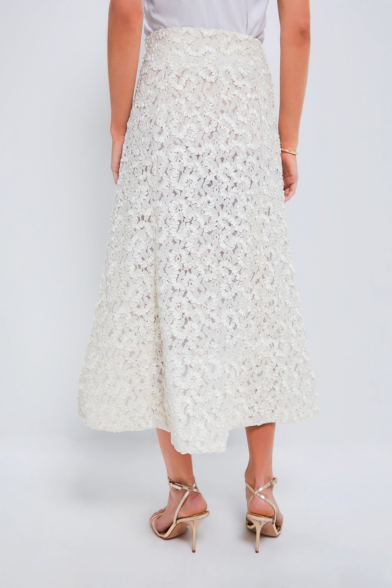 Vintage White Embroidered Skirt