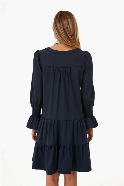 Navy Crepe Kenzo Mini Dress