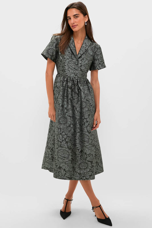 Emerald Mirasol Jacquard Adelaide Dress