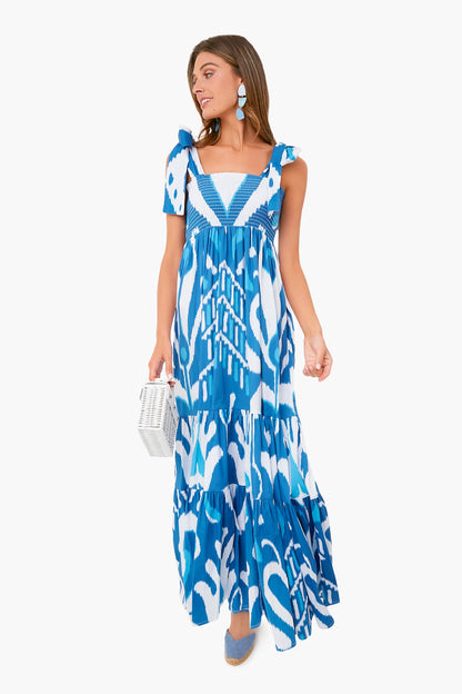 Exclusive Navy Heart Ikat Kelly Dress