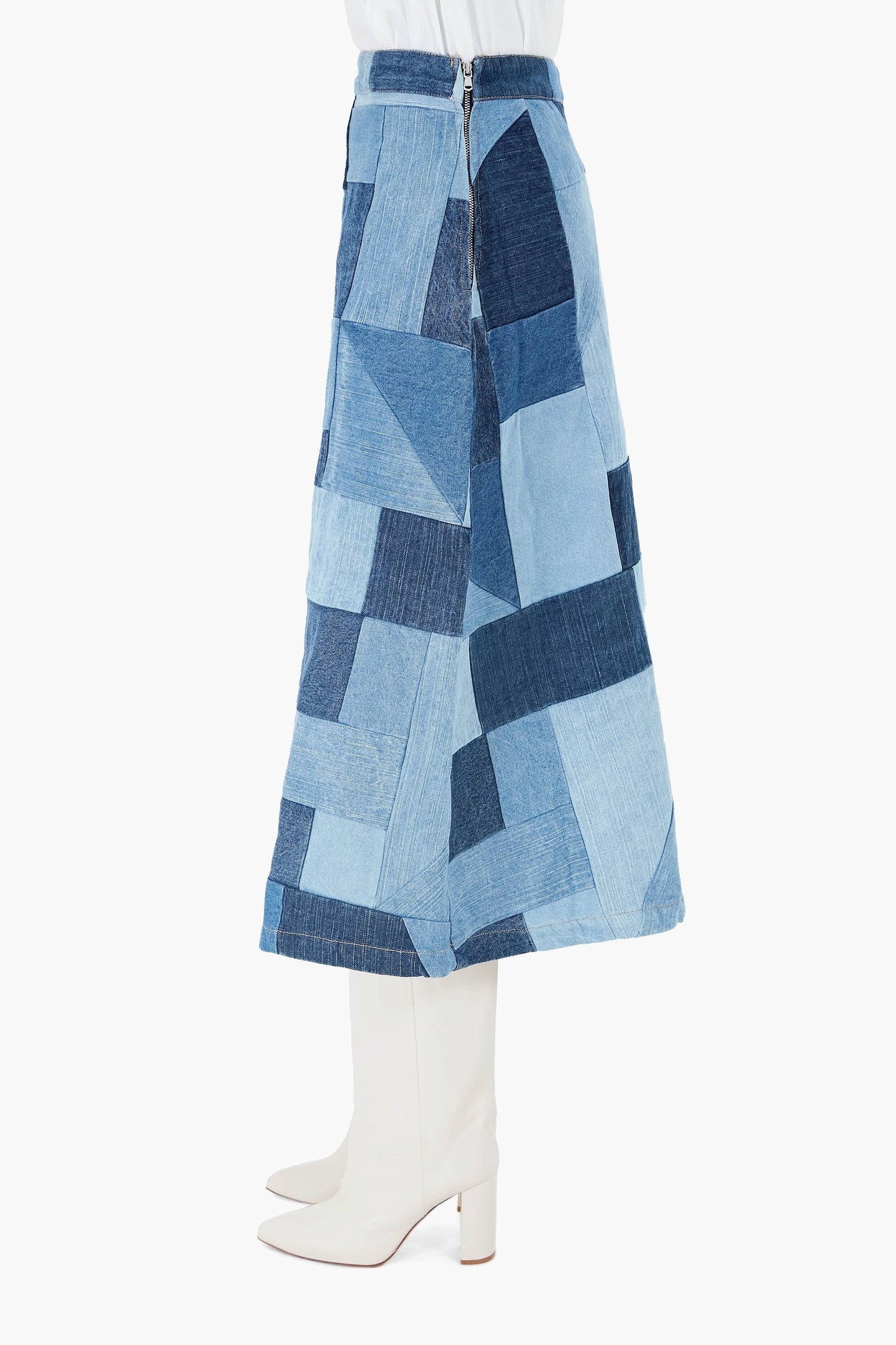 Diego Denim Patched Skirt