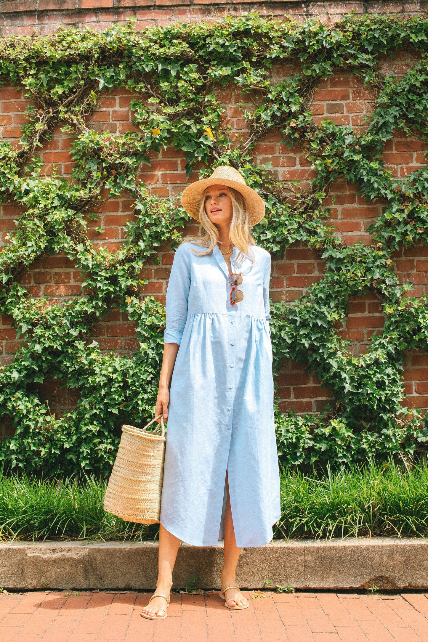 Chambray Linen Lydell Maxi Dress