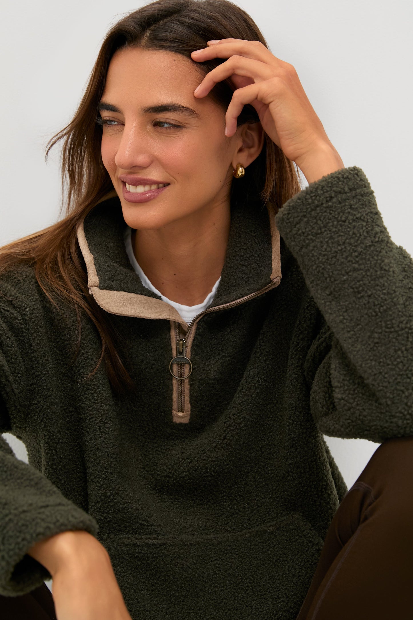Olive Bamburgh Fleece Pullover