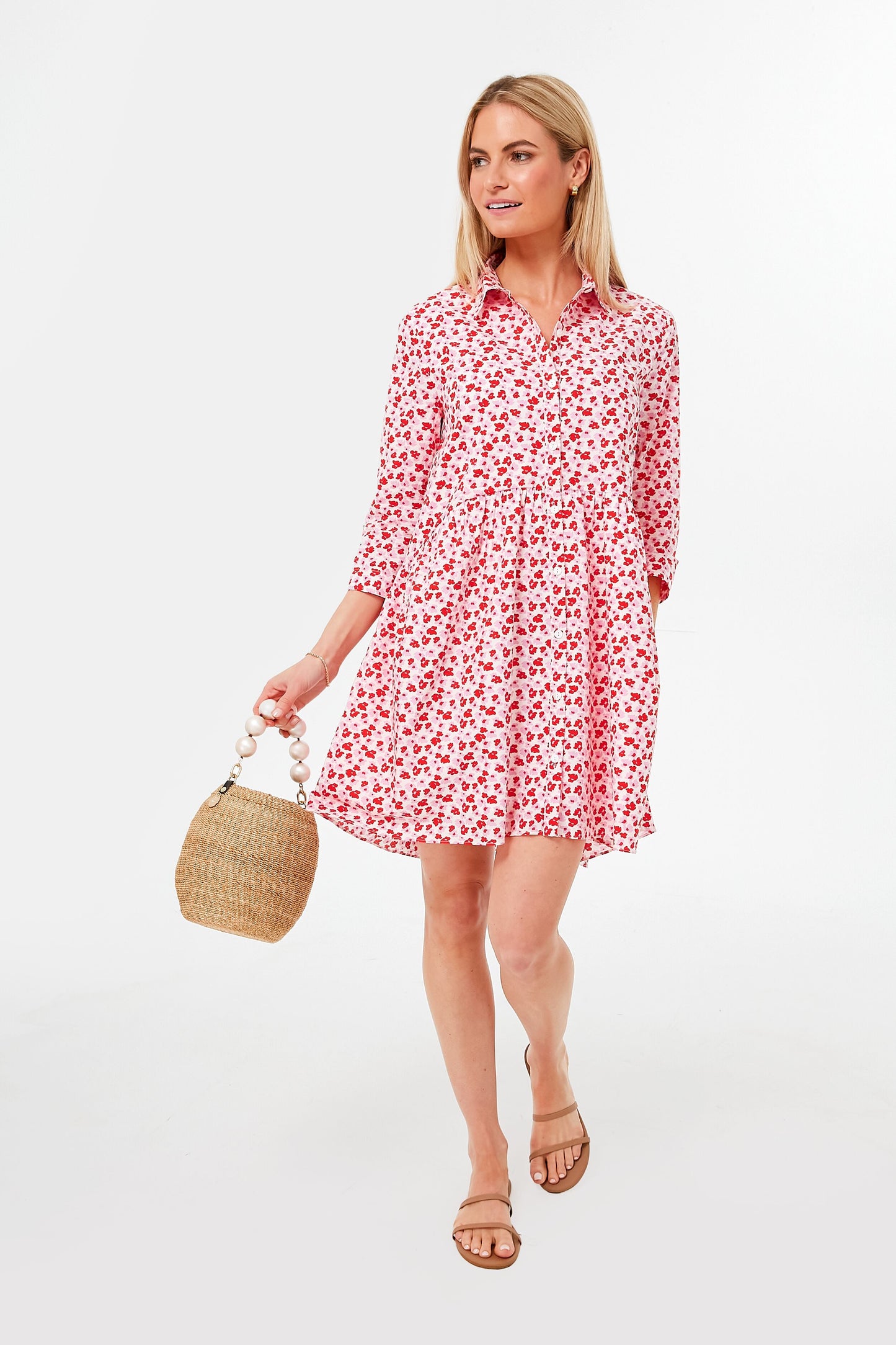 Pink and Red Floral Valentina Mini Dress