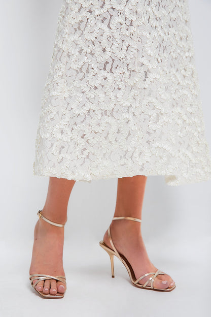 Vintage White Embroidered Skirt