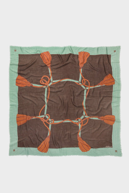 French Tassel Silk Cashmere Blend Large Scarf