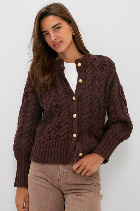 Brown Cotton Colette Cardigan