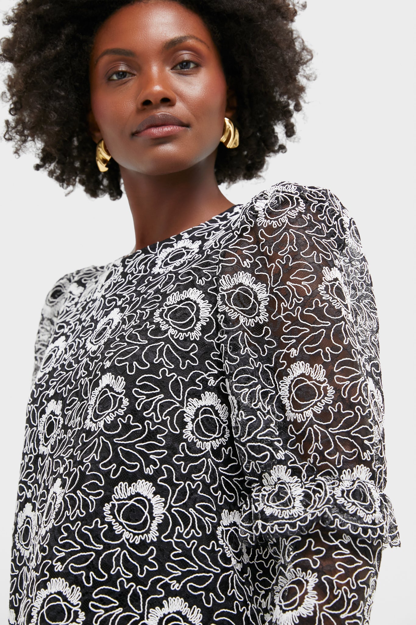 Black Lace Baldwin Blouse