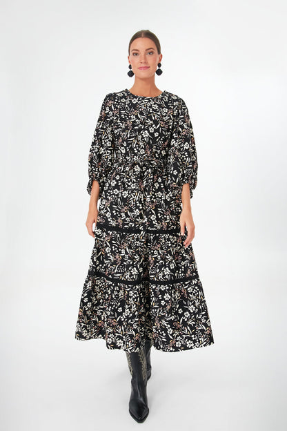 Black Off White Under the Stars Maxi Dress