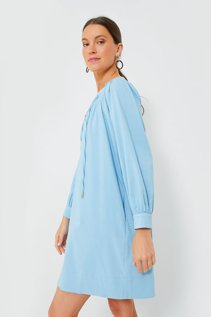 Blue Tie Front Robbie Dress