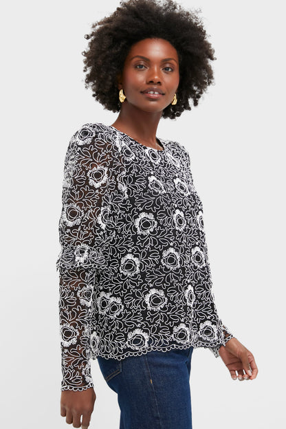 Black Lace Baldwin Blouse