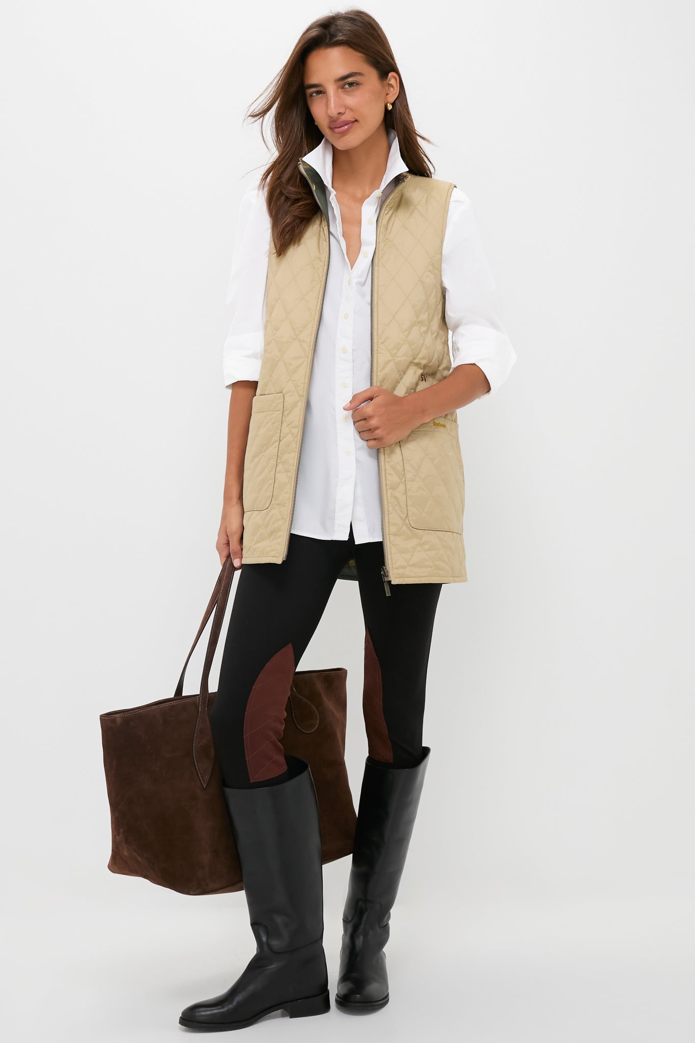 Light Fawn Barbour x Tuckernuck Reversible Paisley Vest