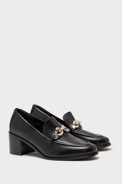 Perfect Black Jessa Heeled Loafer