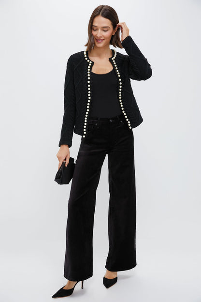Black Pearl Trim Piper Cardigan