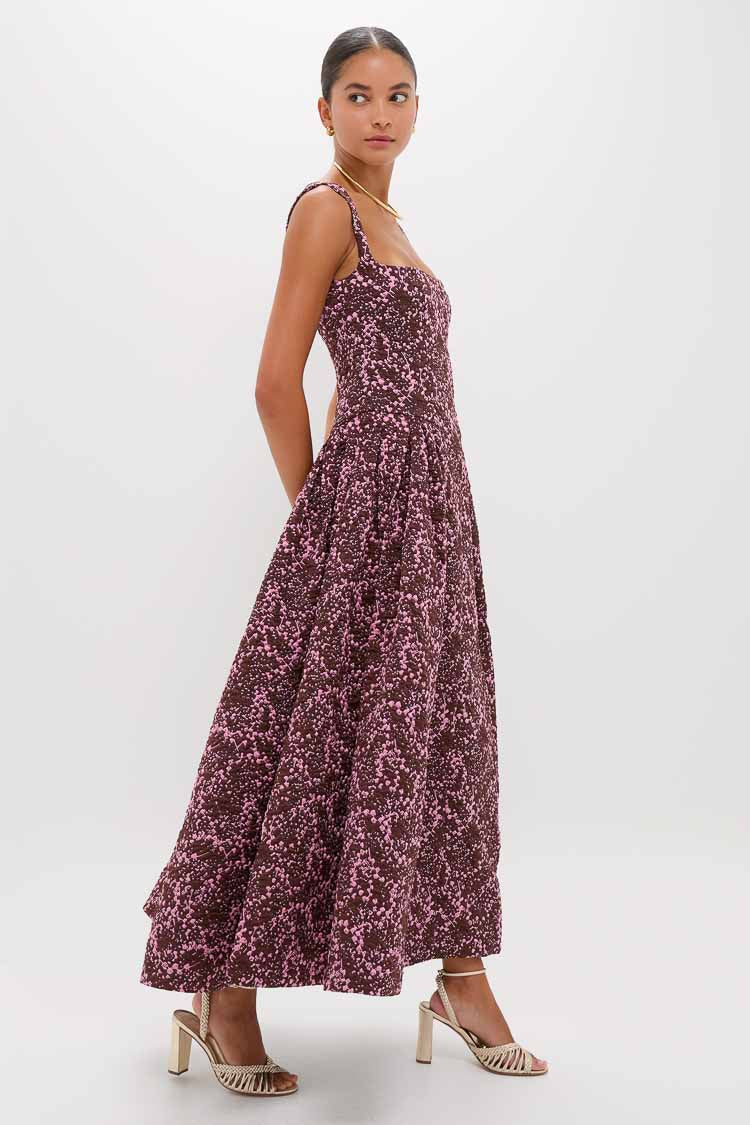 Mulberry Jacquard Sylvie Midi Dress