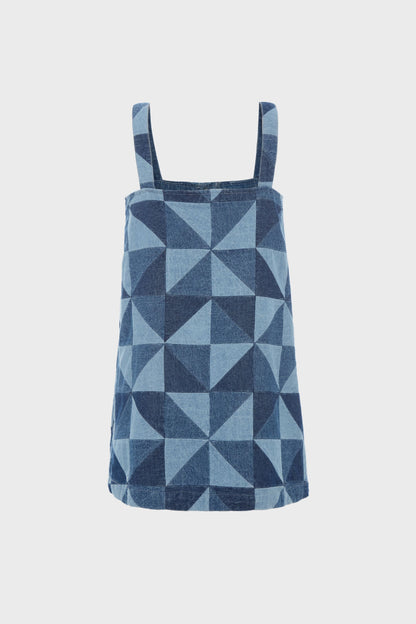 Blue Deniz Denim Apron Dress