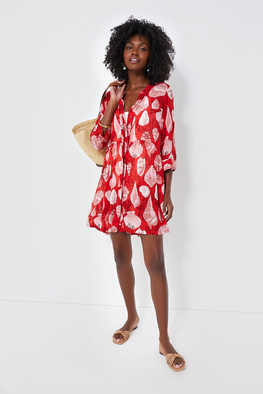 Red Shell Beachy Royal Coverup