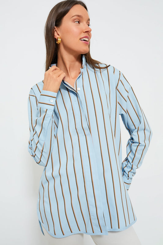 Celeste and Camel Robert Stripes Top