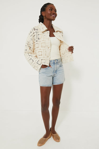 Tan Crochet Perry Jacket