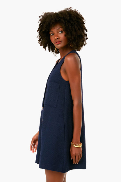 Navy Textured Myla Romper