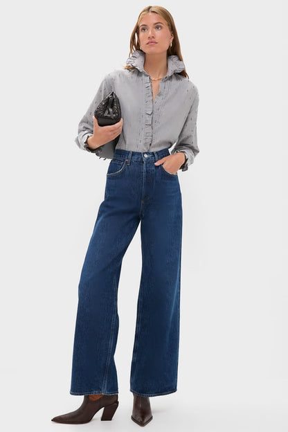 Indigo Dots French Heirloom Shirt