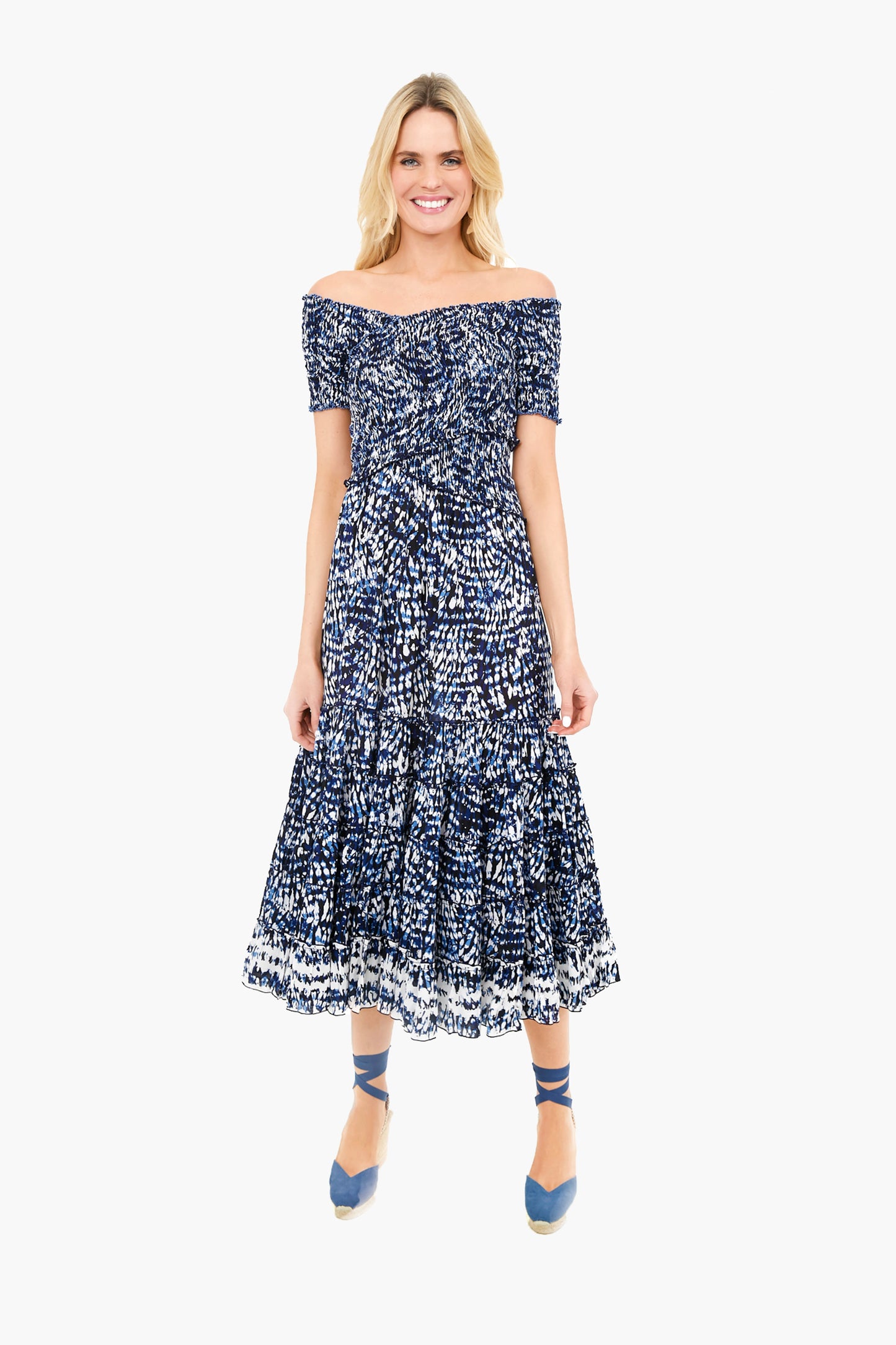 Blue Tiedye Soledad Midi Dress