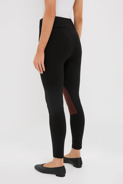 Black Suede Patch Hughes Riding Legging