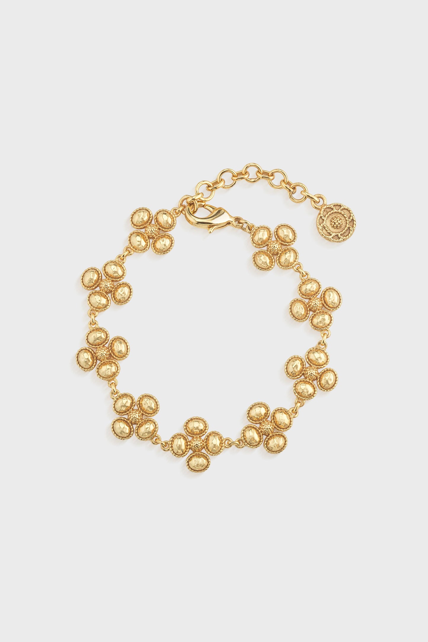 Berry Clover Linear Bracelet, 7"+2" - Gold