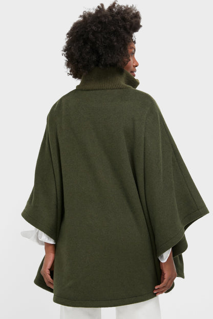 Olive Full Zip Huntington Poncho