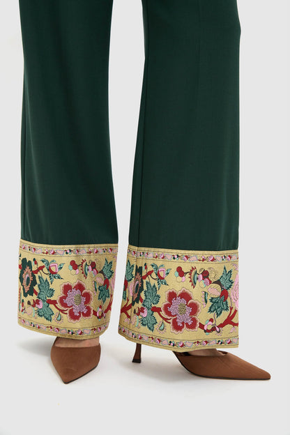 Garden Scrollwork Jacquard Cuff Erin Pants