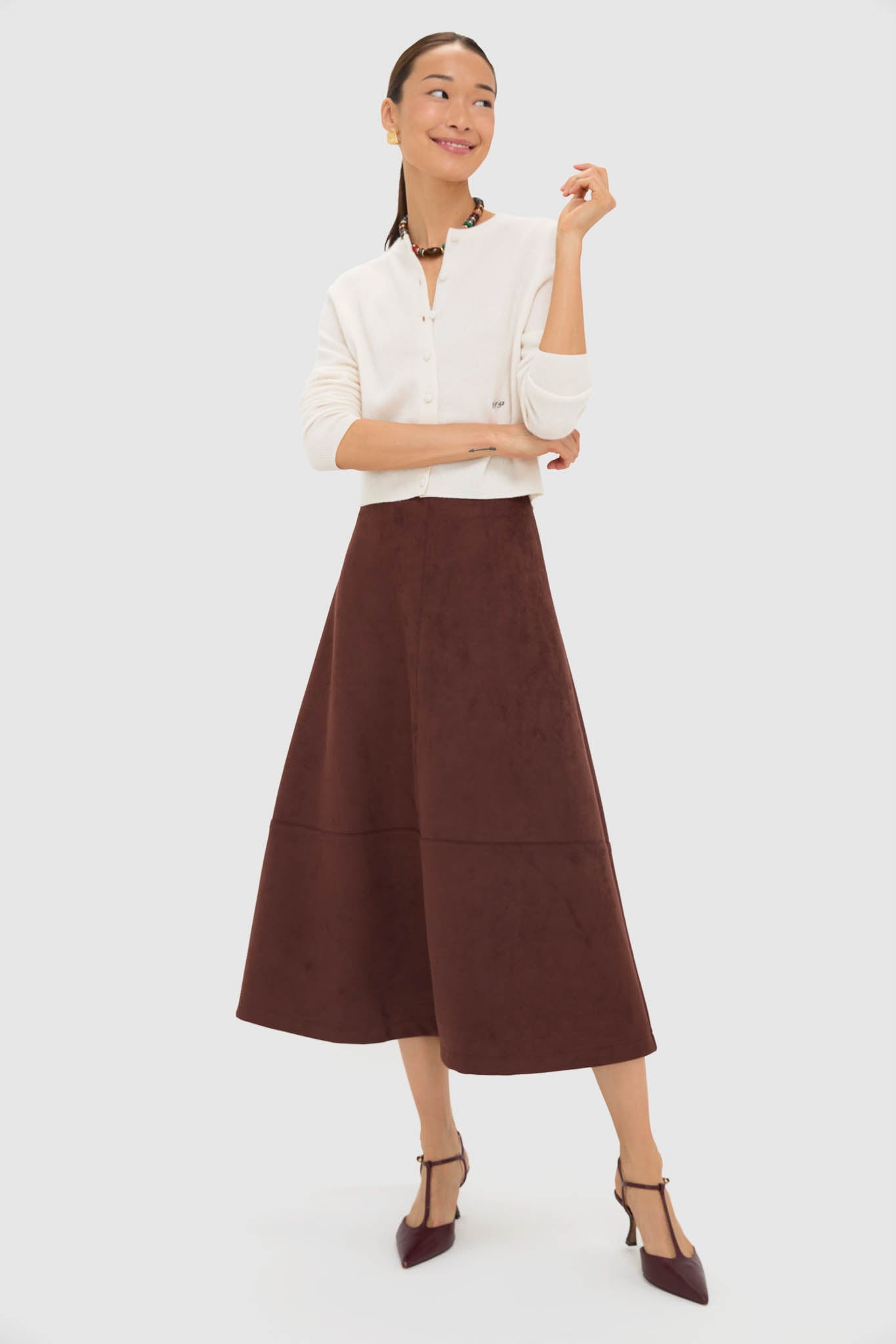 Ivory Cashmere Riley Cardigan