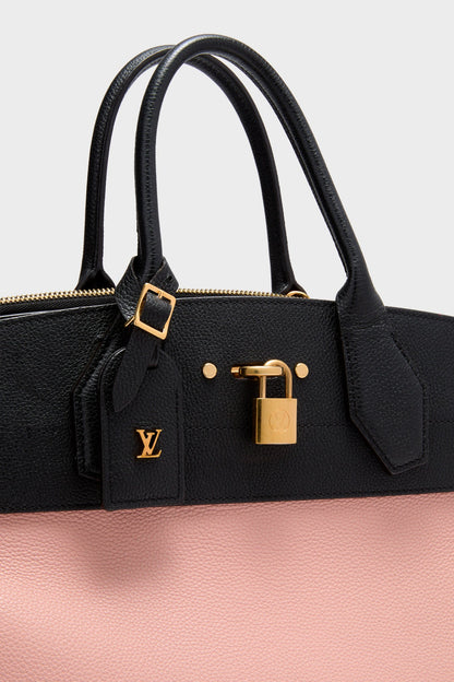 Louis Vuitton Magnolia Pink and Black Pebbled Calf Leather City Steamer MM