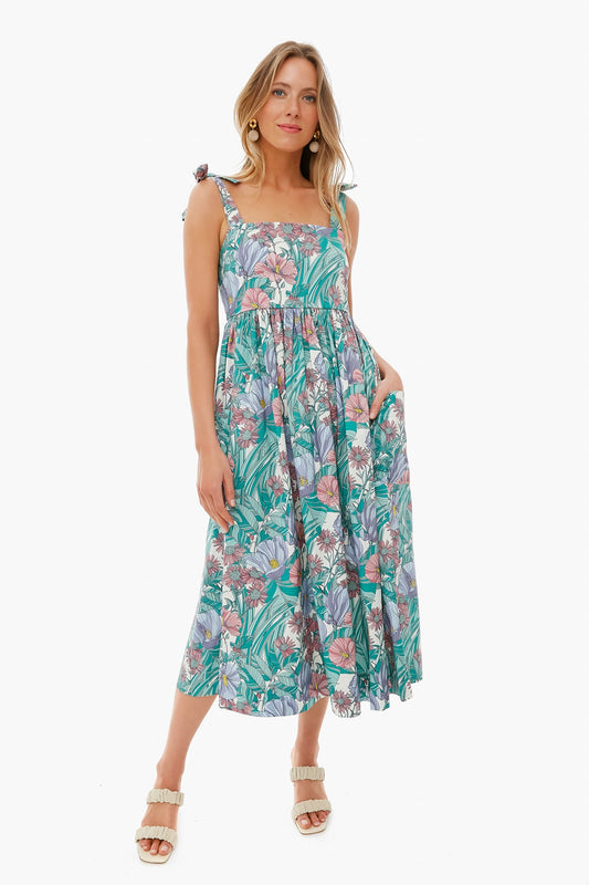 Hibiscus Tie Shoulder Beach Dress