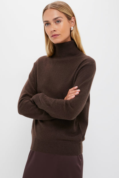 Chocolate Cashmere Turtleneck Sweater