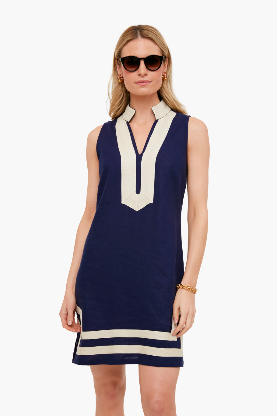 Navy Sleeveless Classic Tunic Dress