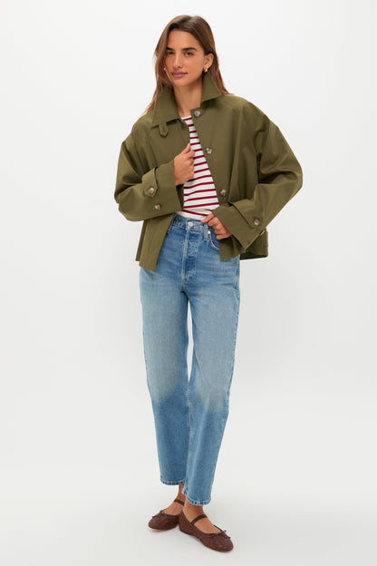 Olive Drew Short Trench Coat