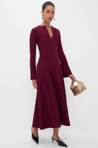 Cranberry Genna Long Sleeve Midi Dress