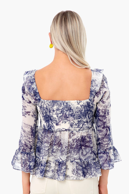 Royal Safari Smocked Top